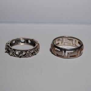2 Sterling Silver Rings, size 7